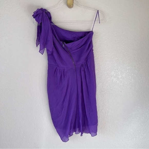 ALICE + OLIVIA Silk one shoulder purple Dress size small - Picture 12 of 15